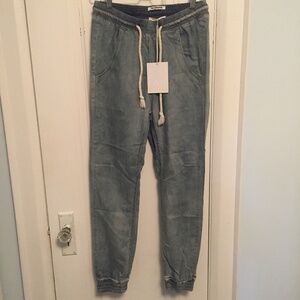 New One Teaspoon Super Trackies Pull-on Denim Joggers (Size Small)